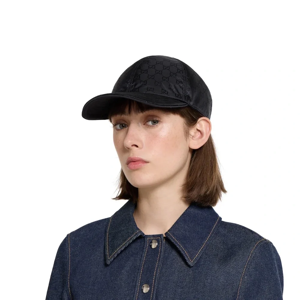 Gucci Black Monogram Baseball Cap